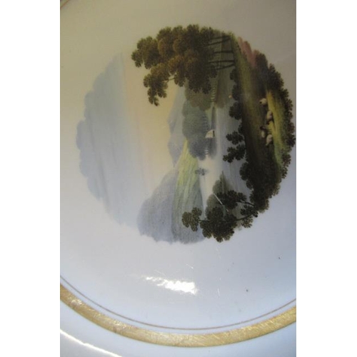 26 - A SET OF SIX FLIGHT, BARR & BARR PORCELAIN NAMED TOPOGRAPHICAL PLATES, of lobed circular form with g... 