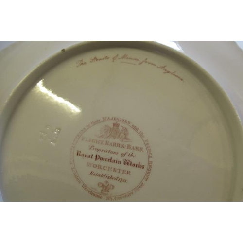26 - A SET OF SIX FLIGHT, BARR & BARR PORCELAIN NAMED TOPOGRAPHICAL PLATES, of lobed circular form with g... 