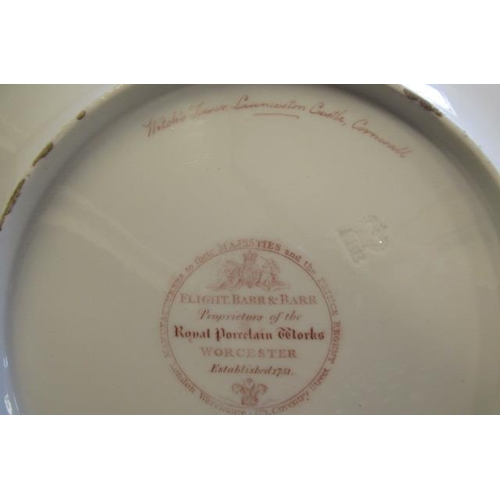26 - A SET OF SIX FLIGHT, BARR & BARR PORCELAIN NAMED TOPOGRAPHICAL PLATES, of lobed circular form with g... 