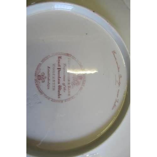 26 - A SET OF SIX FLIGHT, BARR & BARR PORCELAIN NAMED TOPOGRAPHICAL PLATES, of lobed circular form with g... 