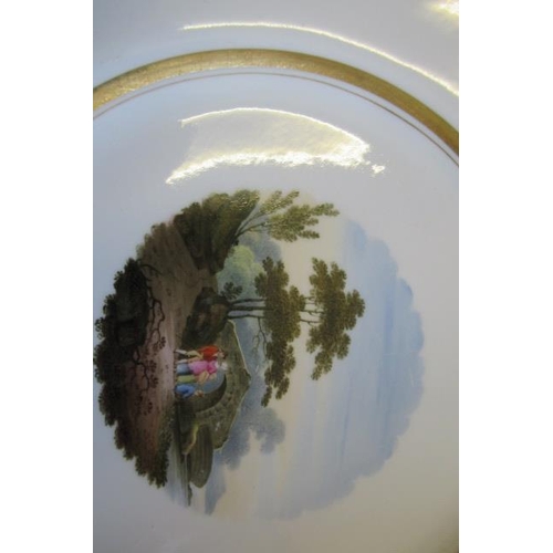 26 - A SET OF SIX FLIGHT, BARR & BARR PORCELAIN NAMED TOPOGRAPHICAL PLATES, of lobed circular form with g... 
