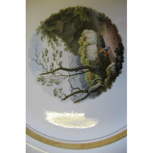 26 - A SET OF SIX FLIGHT, BARR & BARR PORCELAIN NAMED TOPOGRAPHICAL PLATES, of lobed circular form with g... 