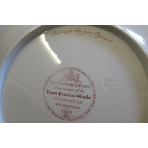 26 - A SET OF SIX FLIGHT, BARR & BARR PORCELAIN NAMED TOPOGRAPHICAL PLATES, of lobed circular form with g... 