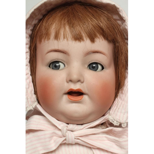 150 - A Kammer & Reinhardt bisque socket head flirty doll, with blue glass flirty eyes, sleeping eyelids, ... 