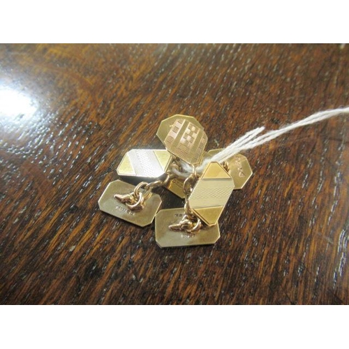 174 - TWO PAIRS OF 9CT GOLD CUFFLINKS