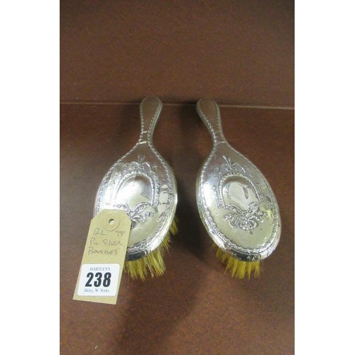 238 - PAIR OF SILVER BRUSHES