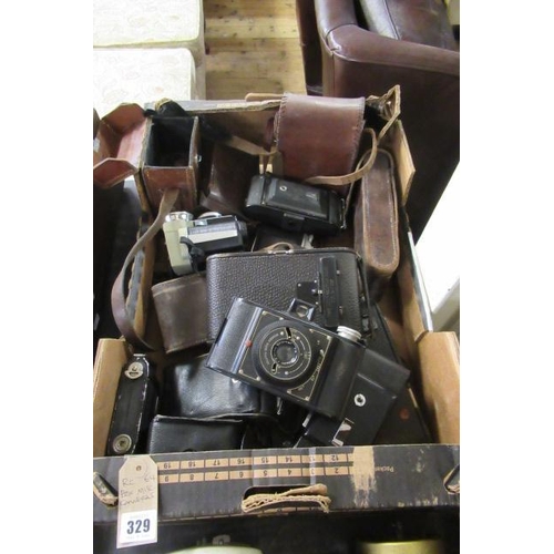 329 - BOX OF MISCELLANEOUS CAMERAS