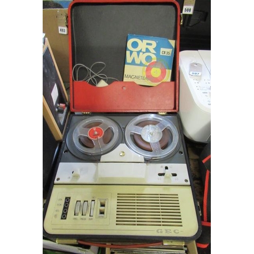 496 - GEC REEL TO REEL TAPE RECORDER