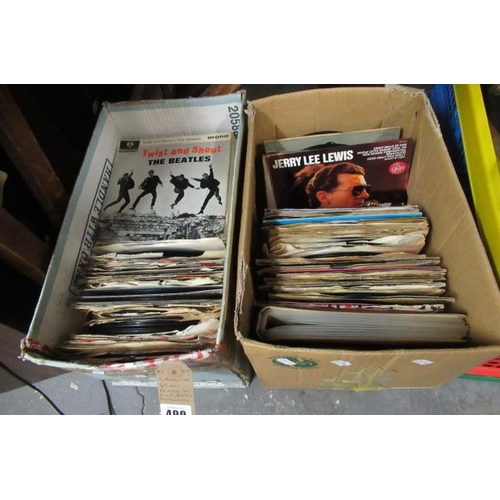 499 - TWO BOXES OF ELVIS  MOTOWN AND OTHER 45 RPM RECORDS