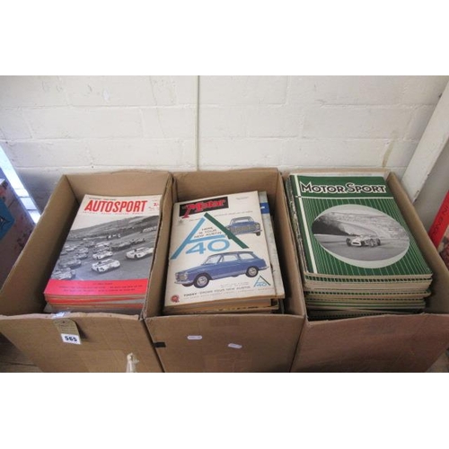 565 - THREE BOXES OF 1950S-60S CAR MAGAZINES