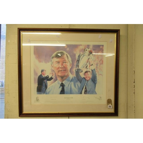 754 - SIR ALEX FERGUSON SIGNED PRINT