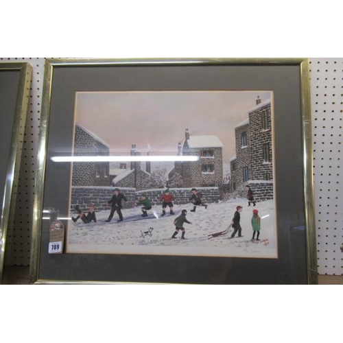 789 - SIGNED TOM DODSON  SNOW SCENE  PRINT