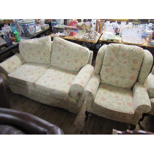 885 - TWO SEATER SETTEE AND MATCHING ARMCHAIR