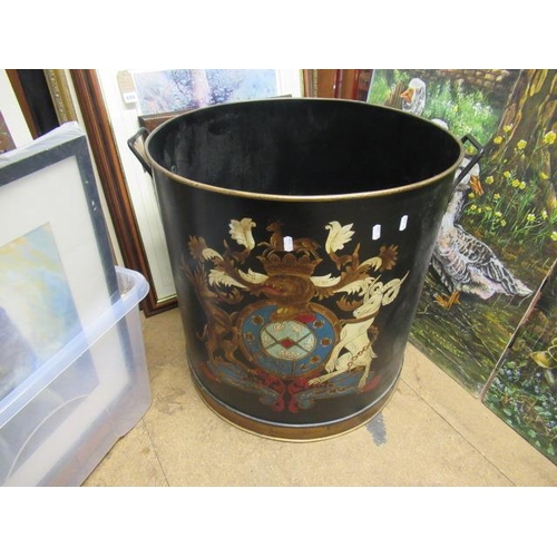 944 - LARGE ARMORIAL LOG BIN