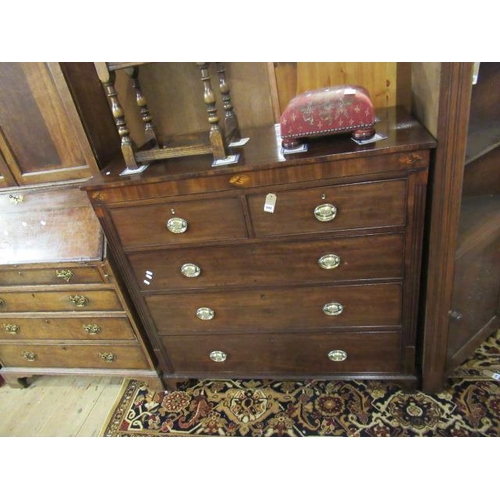 949 - INLAID MAHOGANY CHEST OF DRAWERS