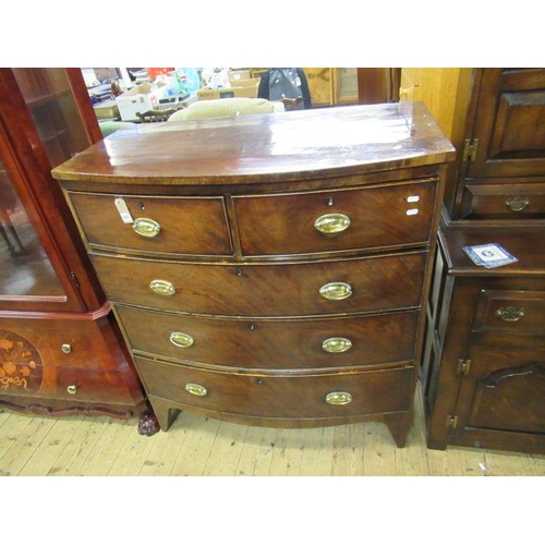 955 - MAHOGANY BOW FRONTED CHEST