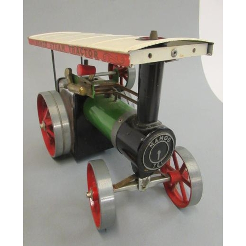 212 - Mamod TE1 Traction Engine, canopy detached, spirit burner missing, F-G (Est. plus 21% premium inc. V... 