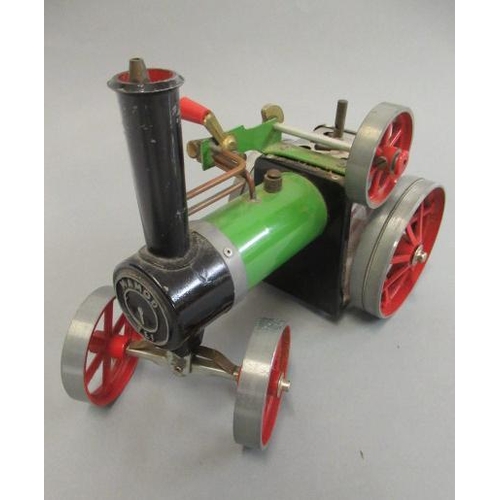 212 - Mamod TE1 Traction Engine, canopy detached, spirit burner missing, F-G (Est. plus 21% premium inc. V... 