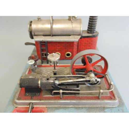 225 - Wilesco stationary steam engine, spirit fired single cylinder, some minor rusting to boiler plate wo... 