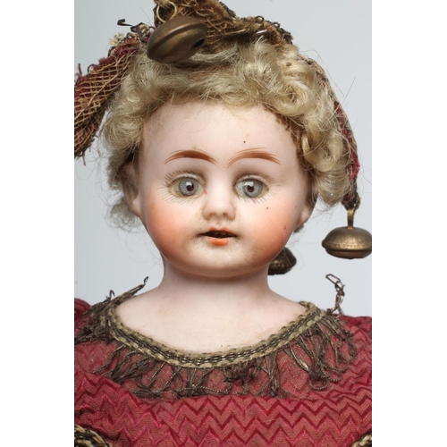 A Bisque Shoulder Head Musical Marotte Doll By Heinrich Handwerck