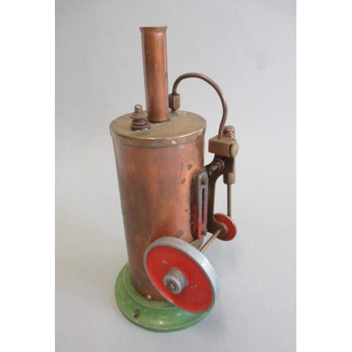 241 - Burnac single cylinder vertical boiler stationary steam engine (not original spirit burner), cast ba... 