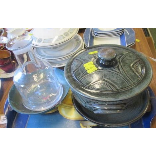 100 - TRAY INCLUDING STUDIO POTTERY