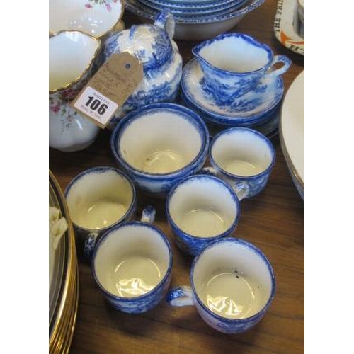 106 - MINIATURE BLUE AND WHITE TEA SET