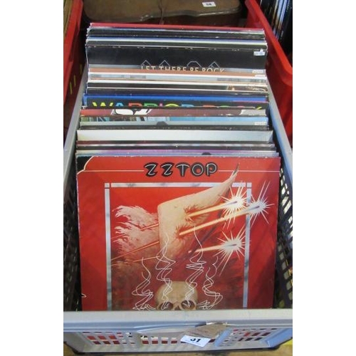 51 - BOX OF LPS ZZ TOP TIMES AND AC/DC