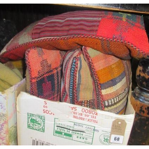 68 - FOUR AFGHAN CUSHIONS