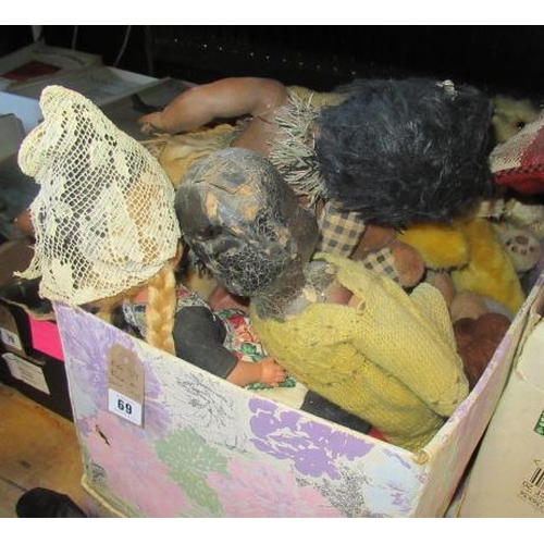 69 - BOX OF SOFT TOYS