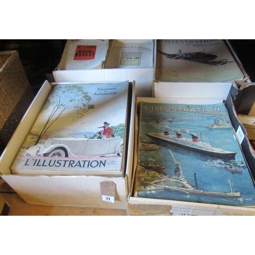 71 - FOUR BOXES OF 1930S  I'ILLUSTRATION VINTAGE MAGAZINES