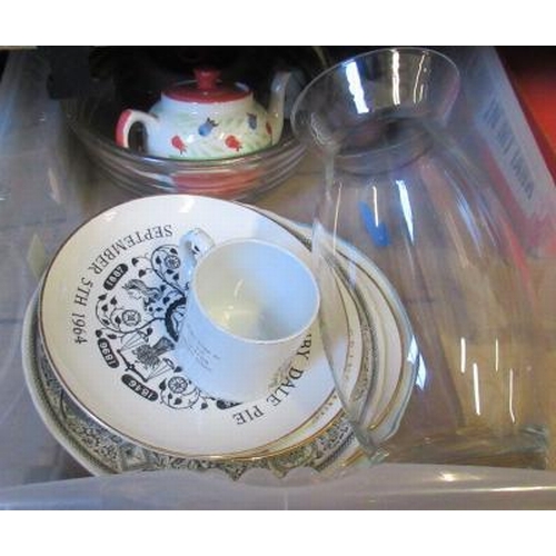 74 - BOX OF GLASS AND CERAMICS