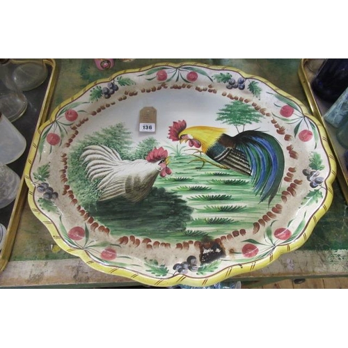 136 - LARGE ITALIAN MAJOLICA TRAY