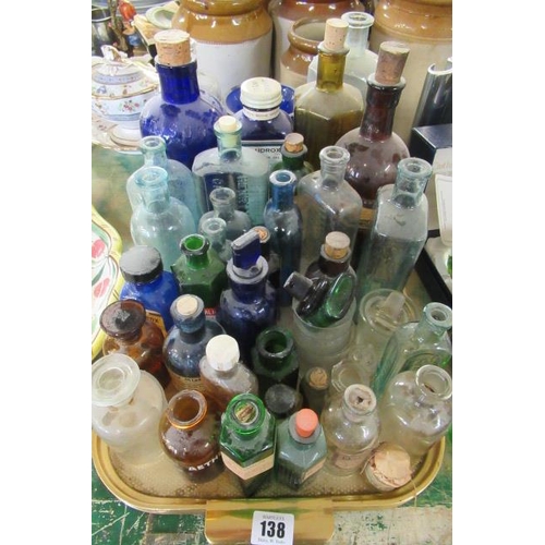 138 - TRAY OF CHEMISTS GLASS JARS