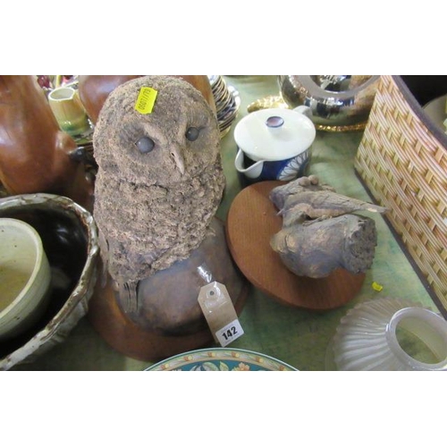 142 - STONEWARE OWL AND ANOTHER