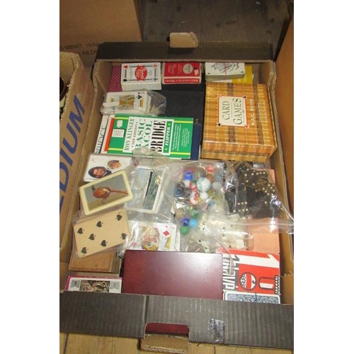 151 - BOX OF PLAYING CARDS ETC