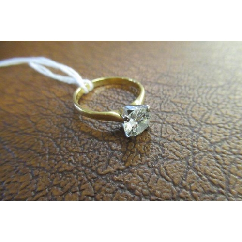 178 - 18CT GOLD AND SYNTHETIC MOISSANITE SOLITAIRE RING