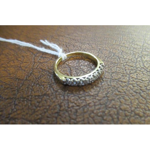 182 - 18CT GOLD AND DIAMOND HALF HOOP RING