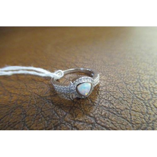 190 - SILVER AND OPAL RING