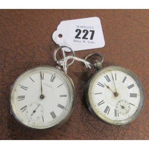 227 - WALTHAM SILVER POCKET WATCH AND ANOTHER