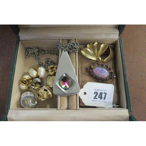 247 - JEWELLERY BOX AND COSTUME JEWELLERY