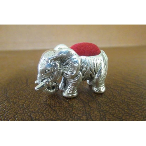 259 - SILVER ELEPHANT PIN CUSHION