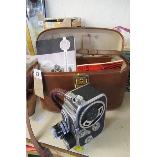 27 - BOLEX PAILLARD CASED CAMERA