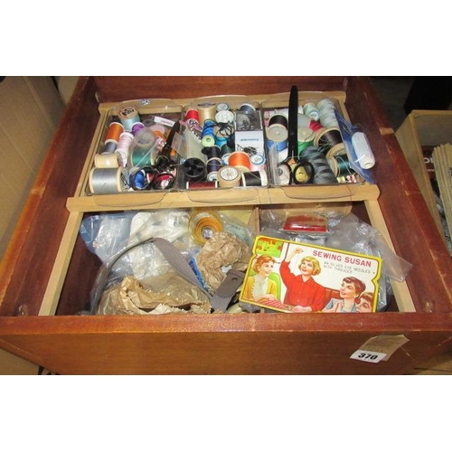 370 - BOX OF SEWING ITEMS