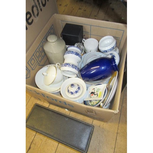 389 - BOX OF CERAMICS ETC