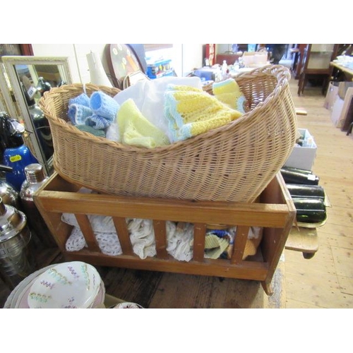 439 - DOLLS WICKER COT ETC