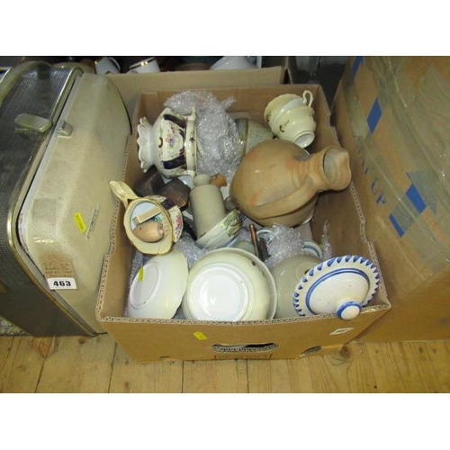 462 - TWO BOXES OF MISCELLANEOUS CERAMICS ETC