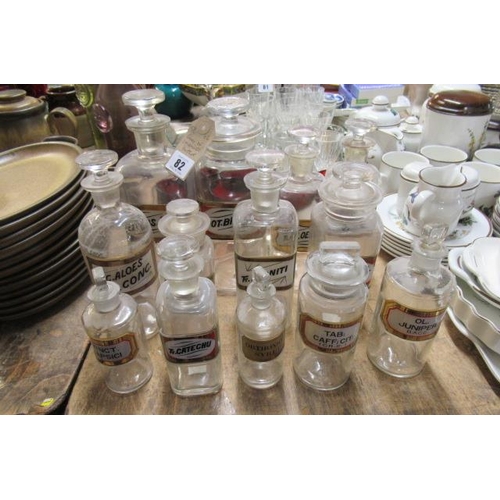 82 - QUANTITY OF APOTHECARY BOTTLES