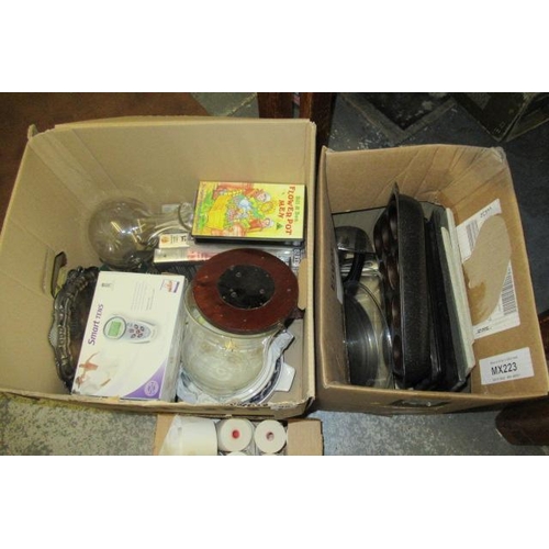 98 - BOX OF MISCELLANEOUS AND A SMALL BOX OF KITCHENWARE