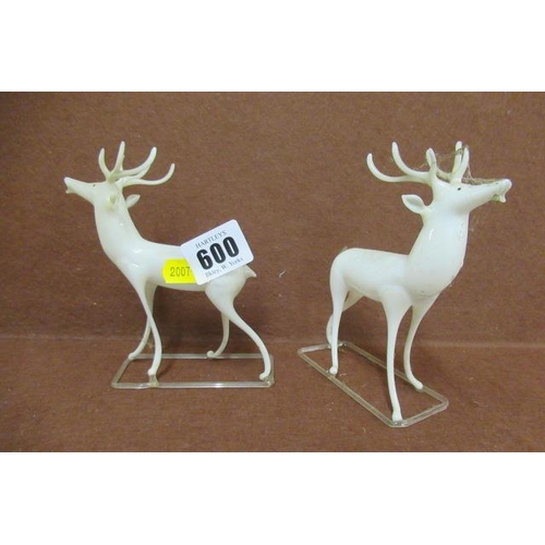 600 - TWO GLASS REINDEER